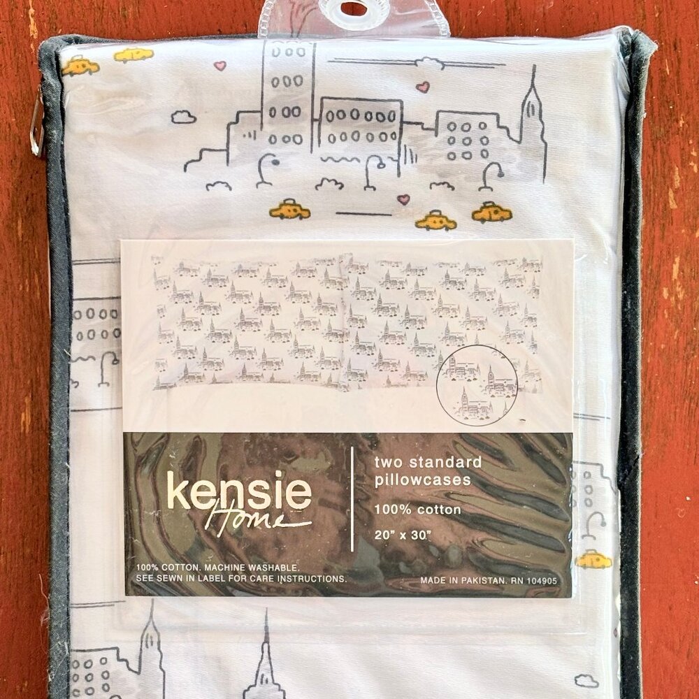 Kensie Home New York City Taxi Cab Standard Cotton (2) Pillowcases (ALL COTTON)